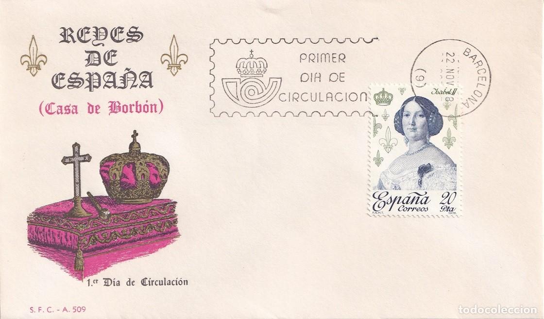 Sellos: SPD Barcelona 1978 Reyes de Espa&ntilde;a ( Casa de Borb&oacute;n ) - Isabel II 1830-1904 - Primer d&iacute;a circulaci&oacute;n