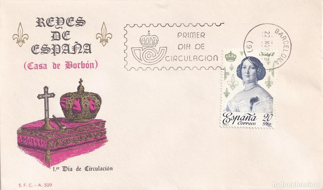 Sellos: SPD Barcelona 1978 Reyes de Espa&ntilde;a ( Casa de Borb&oacute;n ) - Isabel II 1830-1904 - Primer d&iacute;a circulaci&oacute;n