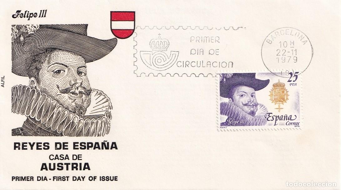 Sellos: SPD Barcelona 1979 en Alfil - Reyes de Espa&ntilde;a - Casa de Austria - Felipe III 1578-1621 - Primer d&iacute;a