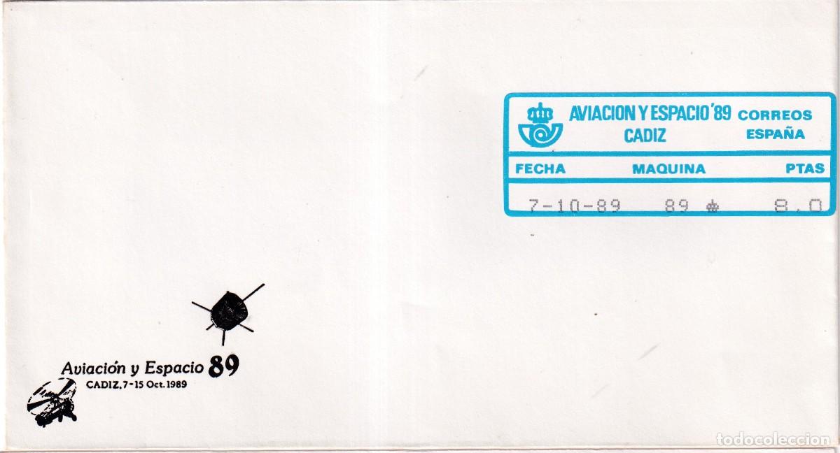 Sellos: CADIZ 1989 - AVIACION Y ESPACIO 89 - EXPOSICION DE AEROFILATELIA Y ASTROFILATELIA - ETIQUETA EPELSA