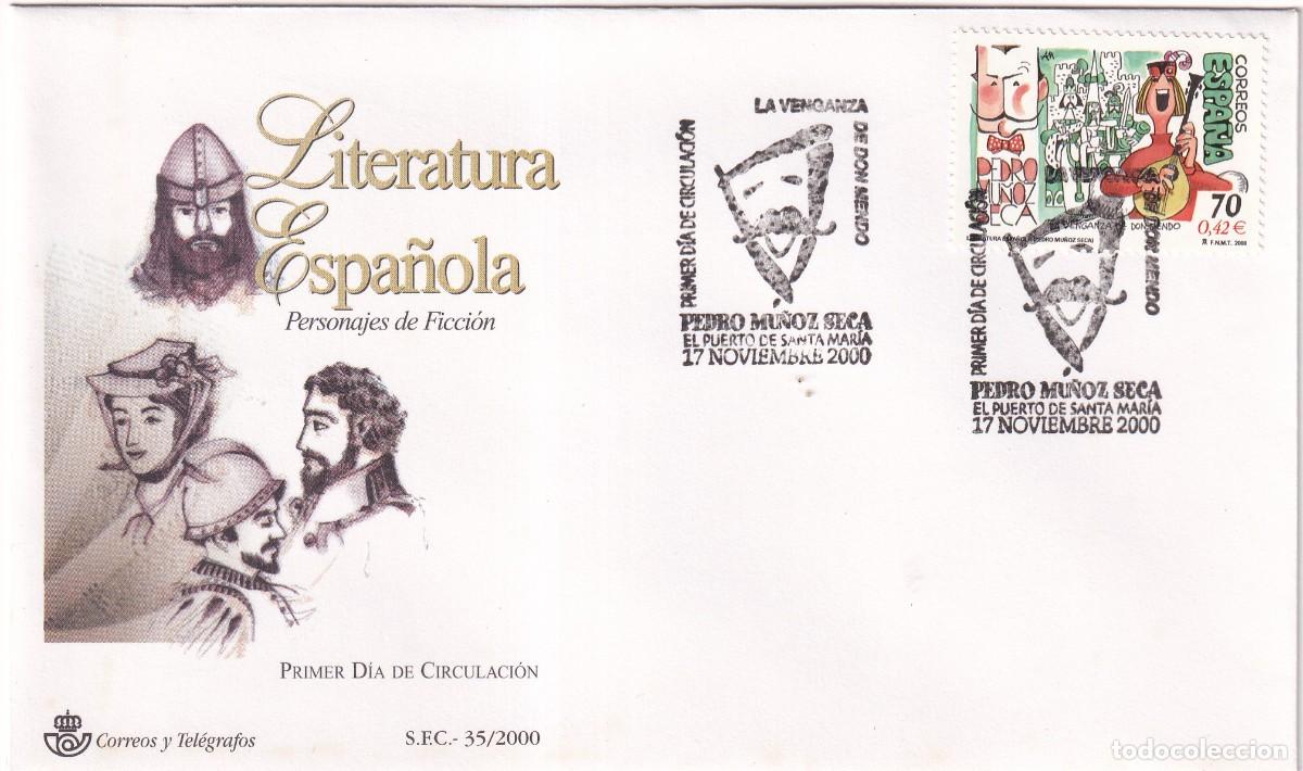 Sellos: SOBRE CON MATASELLOS DE EL PUERTO DE SANTA MARIA. 2000. PRIMER DIA CIRCULACION. LITERATURA ESPA&Ntilde;OLA.