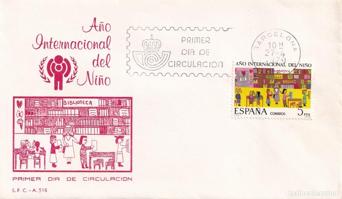 Sellos: SPD Barcelona 1979 - A&ntilde;o Internacional del Ni&ntilde;o - Primer d&iacute;a de circulaci&oacute;n - FDC