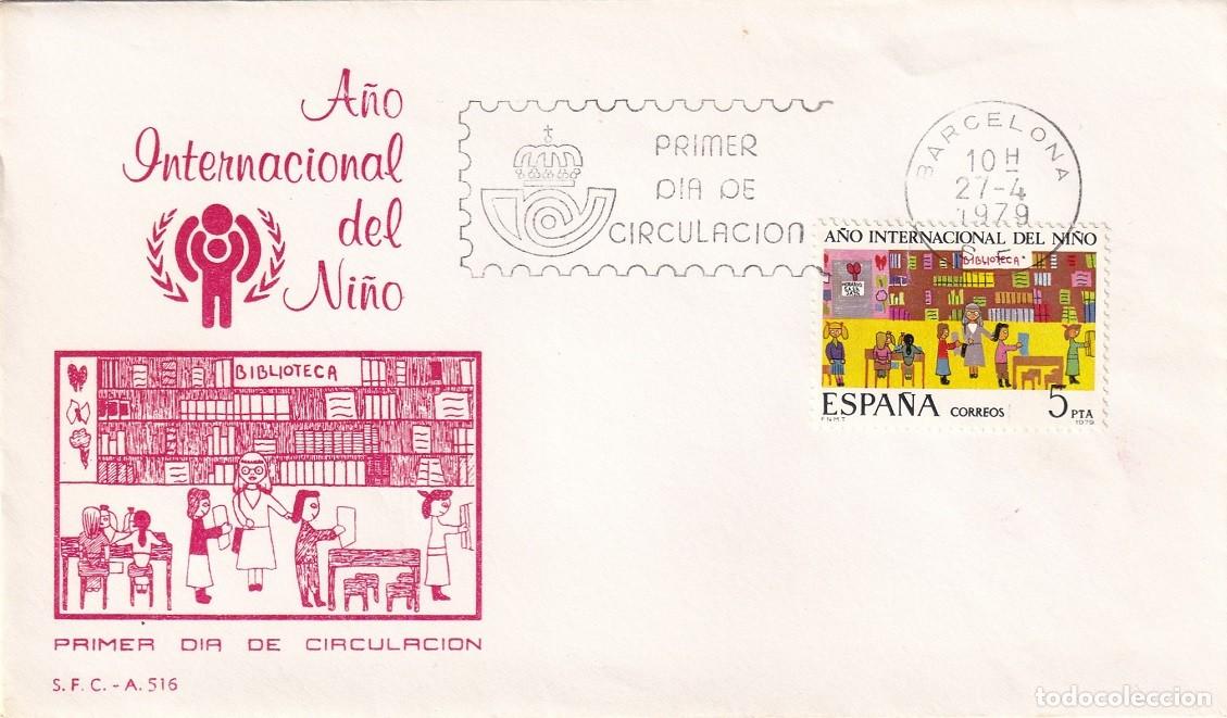 Sellos: SPD Barcelona 1979 - A&ntilde;o Internacional del Ni&ntilde;o - Primer d&iacute;a de circulaci&oacute;n - FDC