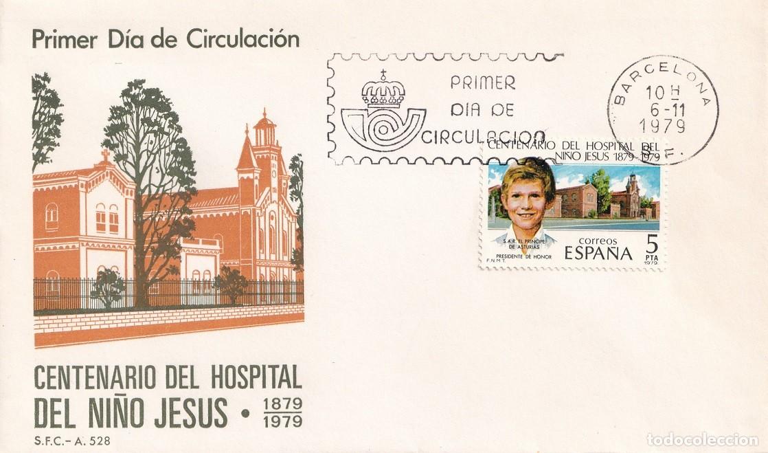 Sellos: SPD Barcelona 1979 - Centenario del Hospital del Ni&ntilde;o Jes&uacute;s 1879-1979 - Primer d&iacute;a de circulaci&oacute;n
