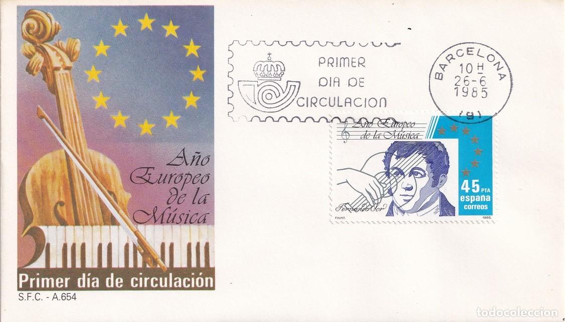 Sellos: SPD Barcelona 1985 A&ntilde;o Europeo de la M&uacute;sica - Fernando Sor i Muntades - Compositores y m&uacute;sicos espa&ntilde;