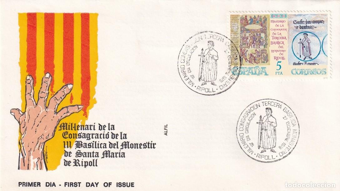 Sellos: SPD Alfil Ripoll 1978 - Mil&middot;lenari Consagraci&oacute; la III Bas&iacute;lica del Monestir de Santa Mar&iacute;a de Ripoll