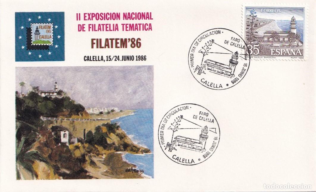 Sellos: Sobre Calella 1986 Filatem 86 Calella - II Exposici&oacute;n Nacional de Filatelia Tem&aacute;tica - Faro Calella