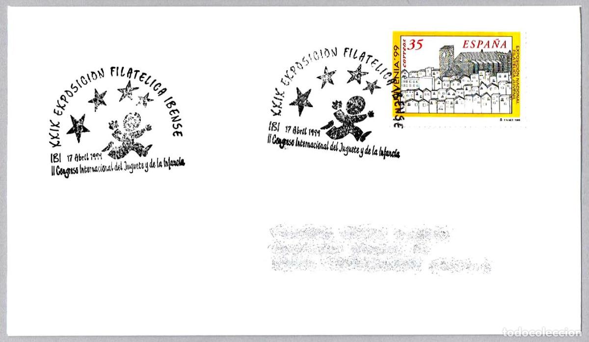 Sellos: Matasellos EXP.FIL. II CONGR. INT. DEL JUGUETE Y LA INFANCIA. Ibi, Alicante, 1999