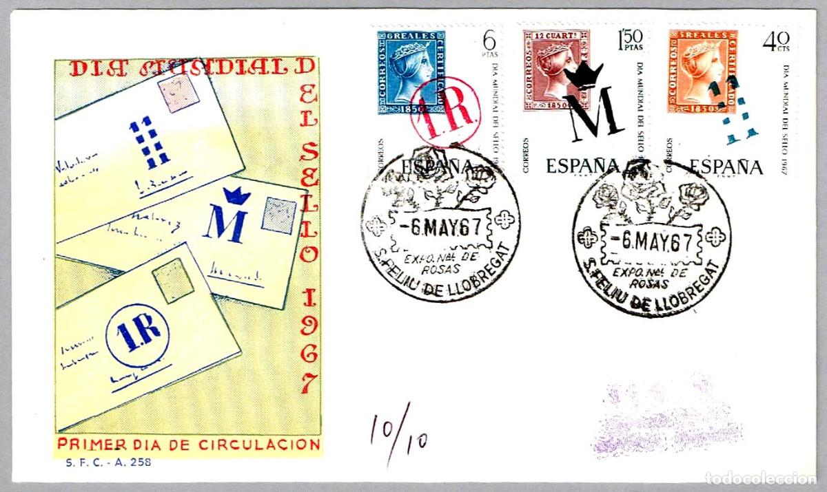 Sellos: Matasellos EXP. NACIONAL DE ROSAS. S. Feliu de Llobregat, Barcelona, 1967
