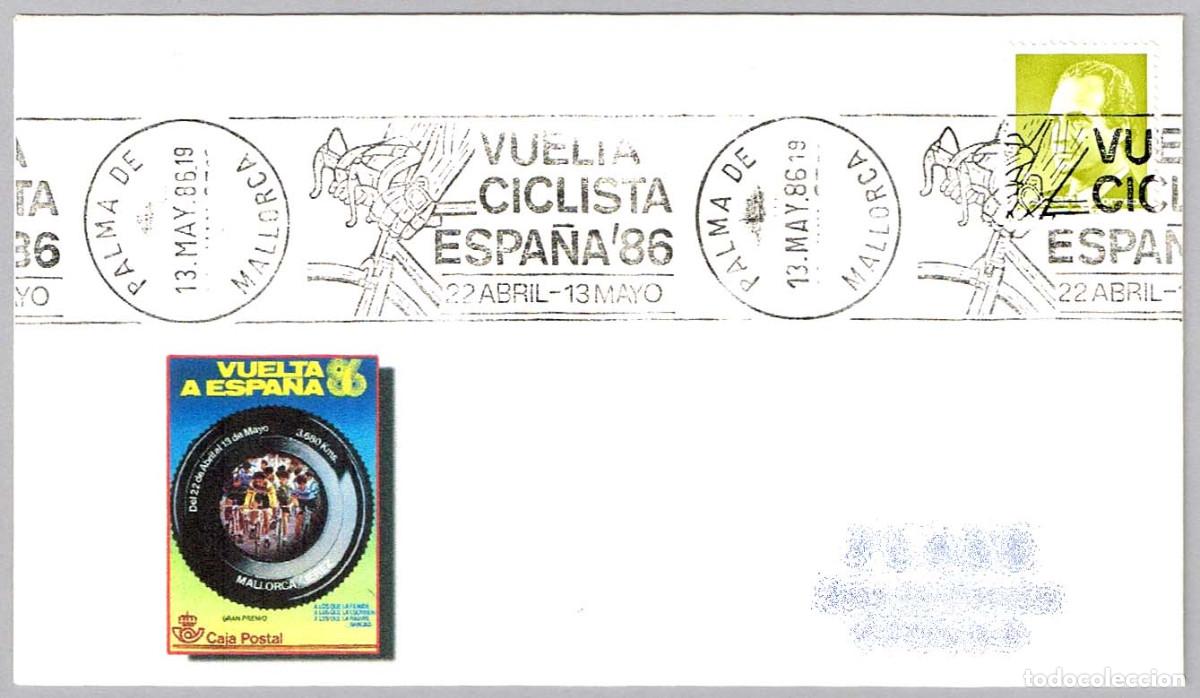 Sellos: Matasellos rodillo VUELTA CICLISTA A ESPA&Ntilde;A. Palma de Mallorca, Baleares, 1986