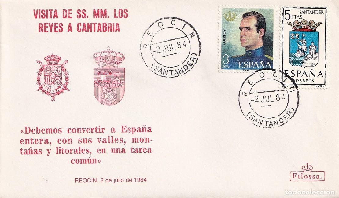 Sellos: Sobre Filossa Reocin 1984 - Visita de SS.MM. los Reyes D. Juan Carlos y Do&ntilde;a Sof&iacute;a a Cantabria