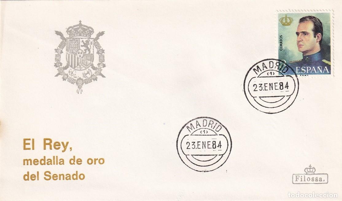 Sellos: Sobre Filossa Madrid 1984 - El Rey, medalla de oro del Senado