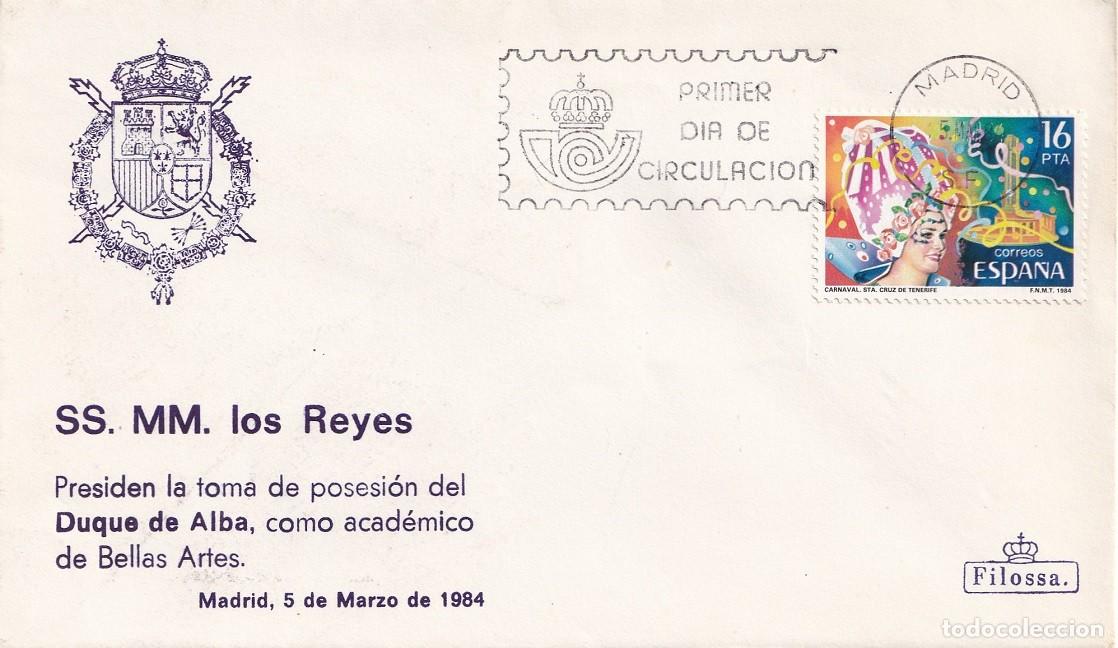 Sellos: Sobre Filossa Madrid 1984 - SS.MM. los Reyes presiden toma posesi&oacute;n del Duque de Alba - Bellas Artes