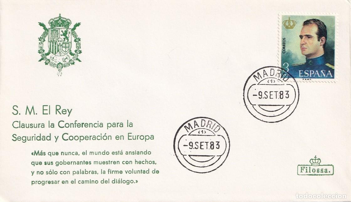 Sellos: Sobre Filossa Madrid 1983 - El Rey clausura la Conferencia para la Seguridad y Cooperaci&oacute;n en Europa