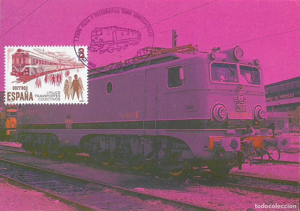 Stamps: TRENES TEMA FERROCARRILES I EXPOSICION FOTOGRAFICA, ZARAGOZA 1990 MATASELLOS FERROCARRIL TARJETA VER