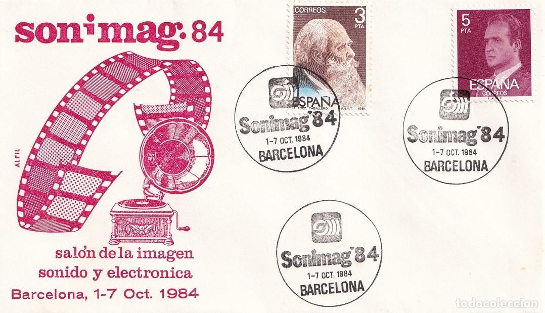 Sellos: Sobre Barcelona 1984 - Sonimag 84 - Sal&oacute;n de la imagen sonido y electr&oacute;nica - Matasellos especiales