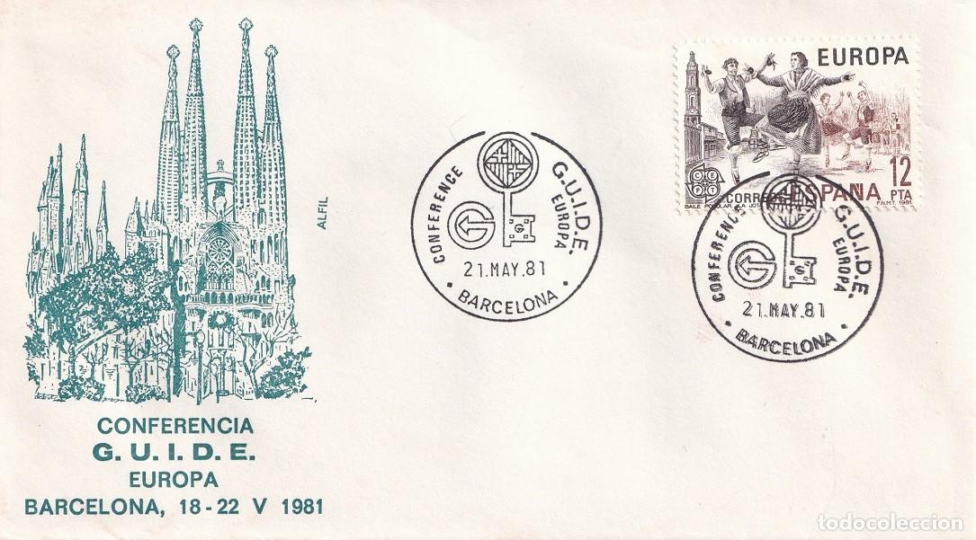 Sellos: Sobre Alfil Barcelona 1981 - Conferencia G.U.I.D.E. Europa - Conference - Matasellos especiales