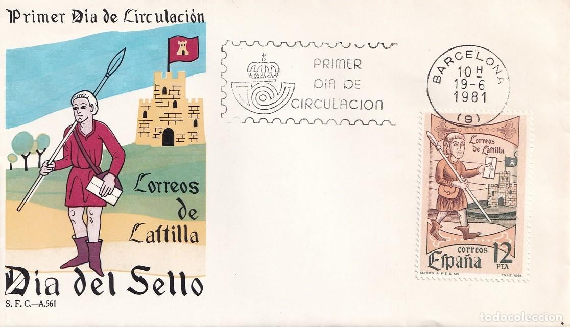 Sellos: SPD Barcelona 1981 - Correos de Castilla - D&iacute;a del sello - Primer d&iacute;a de circulaci&oacute;n - FDC
