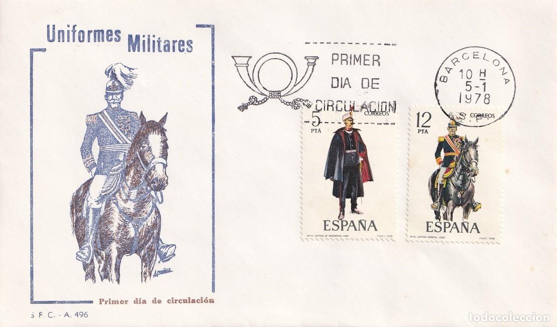 Sellos: SPD Barcelona 1978 - Uniformes militares Teniente de artiller&iacute;a rodada 1912 y Capit&aacute;n de ingenieros