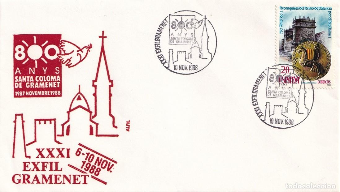 Sellos: Sobre en Alfil Santa Coloma de Gramenet 1988 - XXXI Exfil Gramenet - 800 Anys - 6-10 Nov. 1988