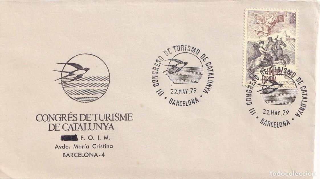 Sellos: Sobre Barcelona 1979 - III Congreso de Turismo de Catalunya - Congr&eacute;s de Turisme de Catalunya