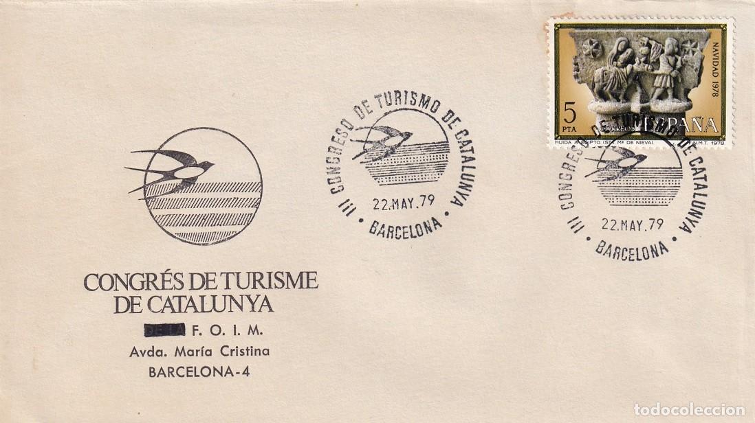 Sellos: Sobre Barcelona 1979 - III Congreso de Turismo de Catalunya - Congr&eacute;s de Turisme de Catalunya