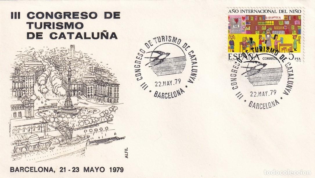 Sellos: Sobre Alfil Barcelona 1979 - III Congreso de Turismo de Catalunya - Congr&eacute;s de Turisme de Catalunya