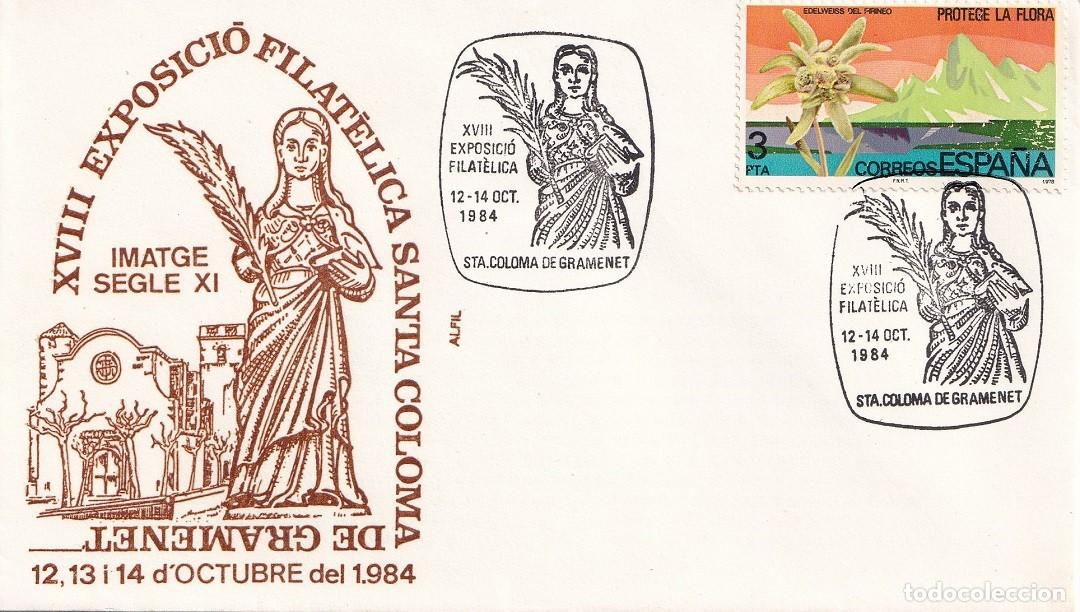 Sellos: Sobre Alfil Santa Coloma de Gramenet 1984 - Imatge segle XI - XVIII Exposici&oacute; Filat&egrave;lica