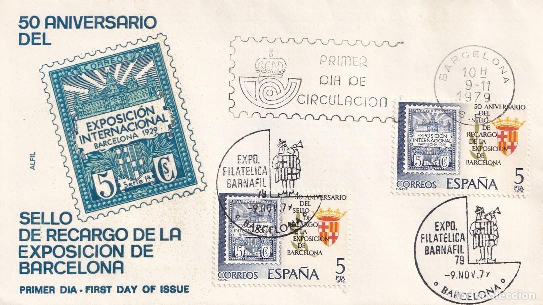 Sellos: SPD Alfil Barcelona 1979 - 50 Aniversario del sello de recargo de la Exposici&oacute;n de Barcelona