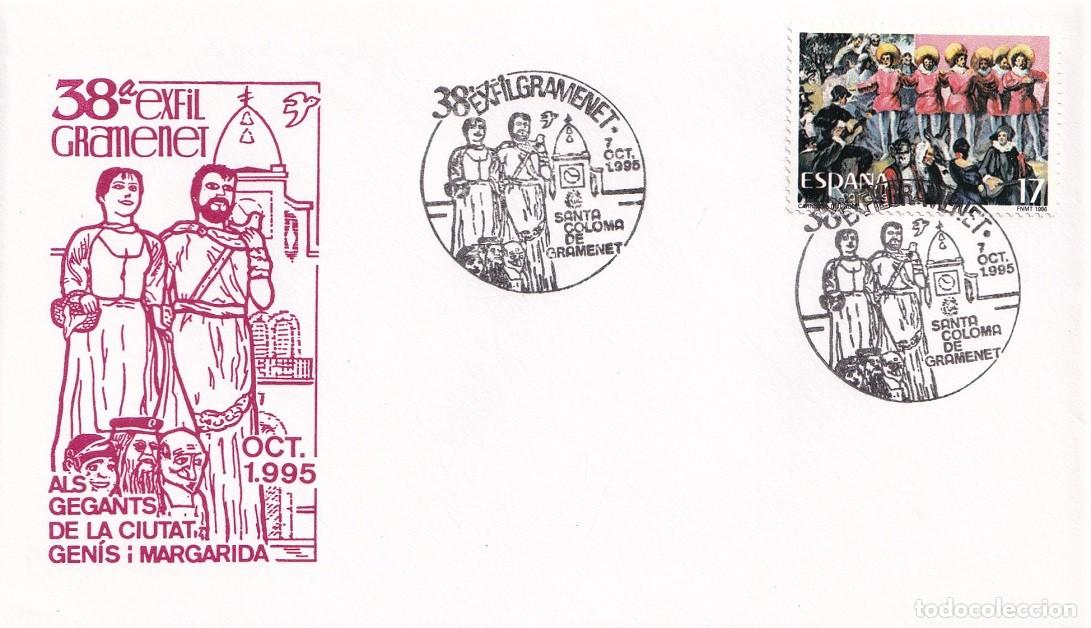 Sellos: Sobre Santa Coloma de Gramenet 1995 - 38 Exfil Gramenet - Als Gegants de la ciutat Gen&iacute;s i Margarida