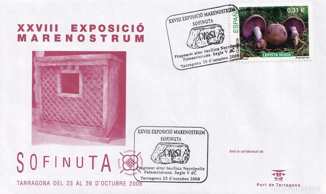 Sellos: Sobre Tarragona 2008 - Sofinuta - XXVIII Exposici&oacute; Marenostrum - Matasellos especiales