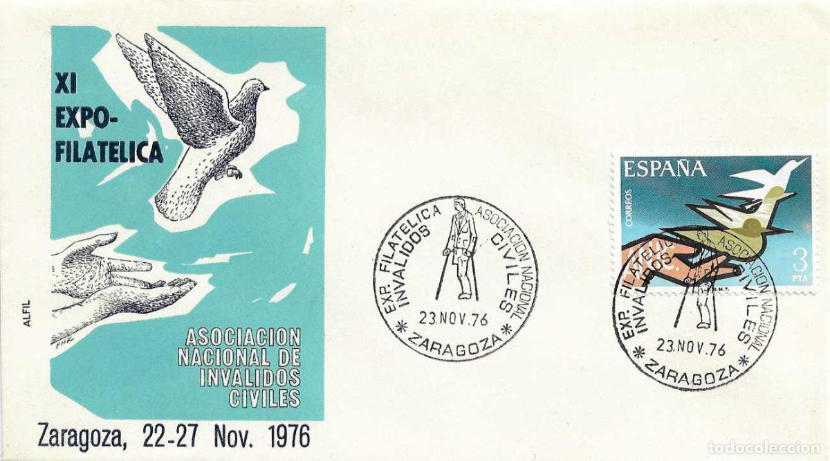 Sellos: INVALIDOS CIVILES ASOCIACION NACIONAL 1976 (EDIFIL 2378) EN SPD ALFIL MATASELLOS EXPOSICION ZARAGOZA
