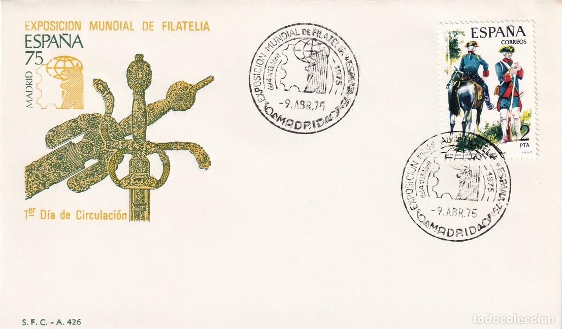 Sellos: SPD Madrid 1975 - Exposici&oacute;n Mundial de Filatelia Espa&ntilde;a 75 - Primer d&iacute;a de circulaci&oacute;n - FDC