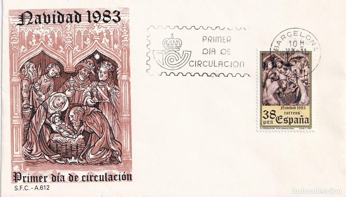 Sellos: SPD Barcelona 1983 Navidad - La Adoraci&oacute;n de Vich - Primer d&iacute;a de circulaci&oacute;n - FDC