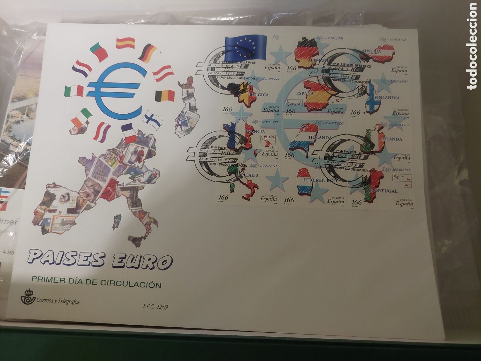 Briefmarken: PAISES EURO 1999 SFC 12 MINIPLIEGOS USADOS