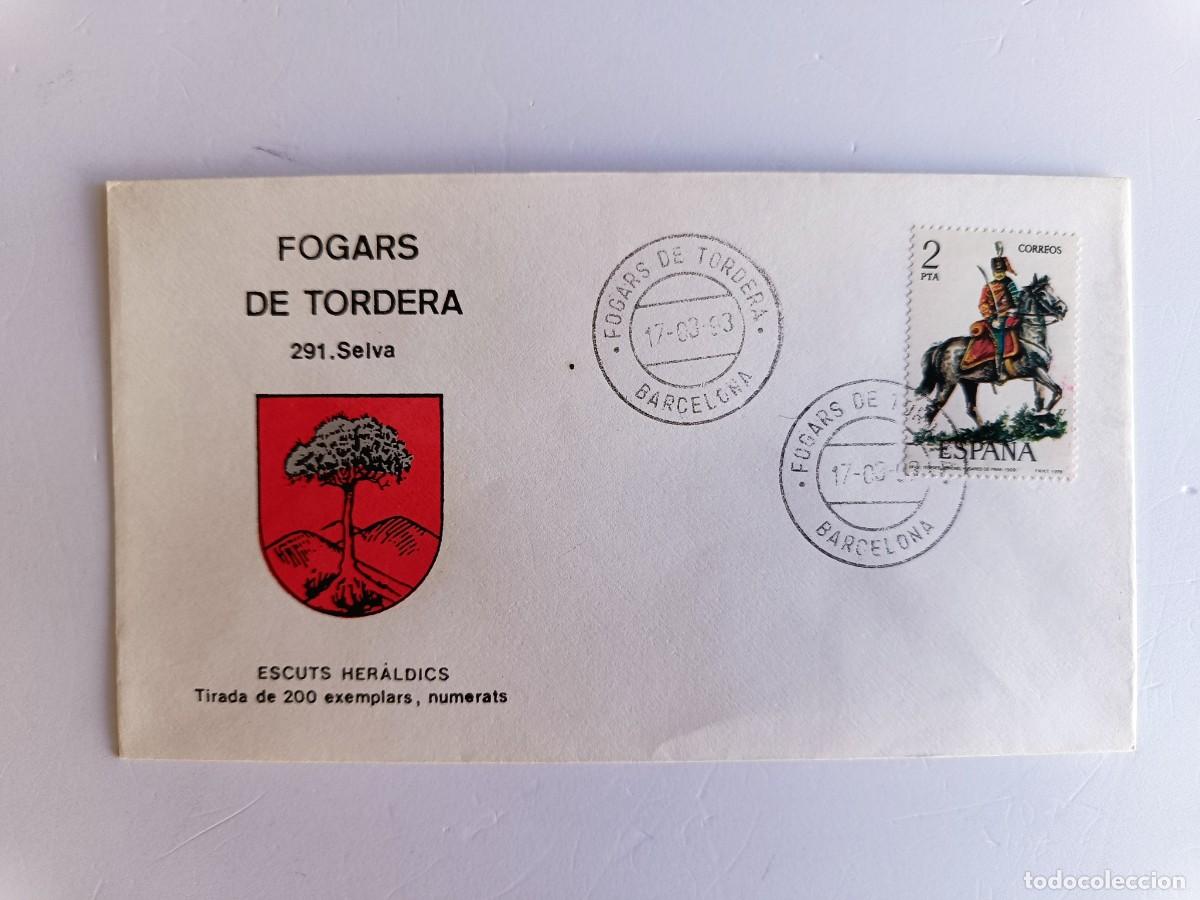 Sellos: MATASELLOS EN SOBRE ILUSTRADO CON ESCUDO DE LA POBLACI&Oacute;N DE FOGARS DE TORDERA - SELVA - BARCELONA