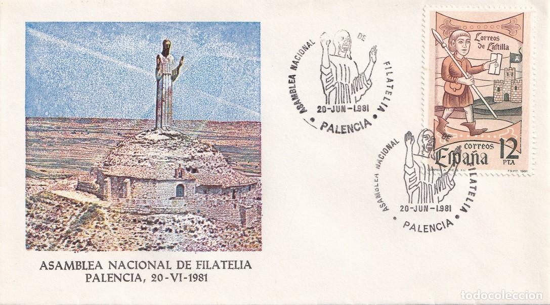 Sellos: Sobre Palencia 1981 - Asamblea Nacional de Filatelia - D&iacute;a del sello Correos de Castilla - Matasello