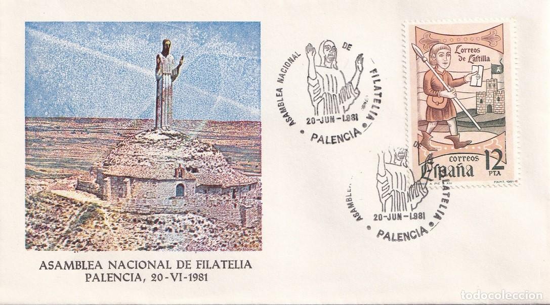 Sellos: Sobre Palencia 1981 - Asamblea Nacional de Filatelia - D&iacute;a del sello Correos de Castilla - Matasello