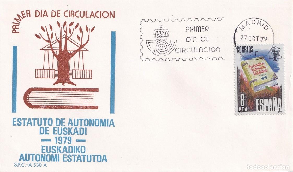 Sellos: SPD Madrid 1979 - Estatuto de Autonom&iacute;a de Euskadi Euskadiko Autonomi Estatutoa - Primer d&iacute;a FDC