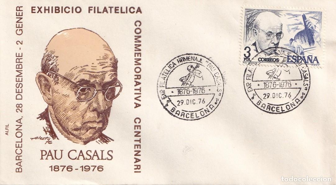 Francobolli: Sobre en Alfil Barcelona 1976 - Exhibici&oacute; Filat&egrave;lica commemorativa centenari Pau Casals 1876-1976