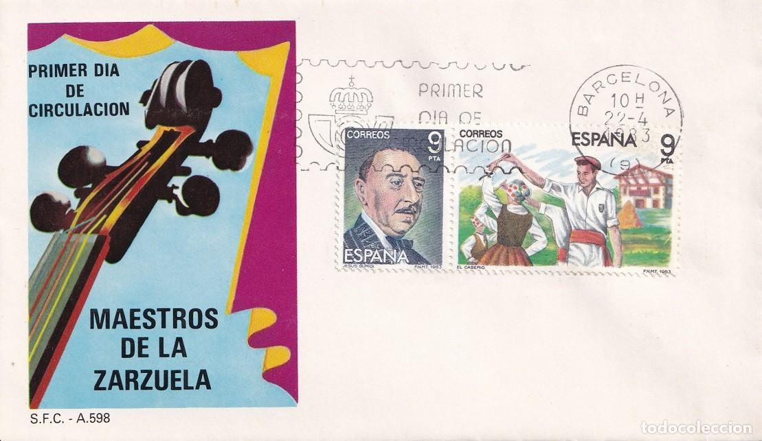 Briefmarken: SPD Barcelona 1983 - Maestros de la Zarzuela - Jes&uacute;s Guridi - El Caser&iacute;o - Primer d&iacute;a de circulaci&oacute;n
