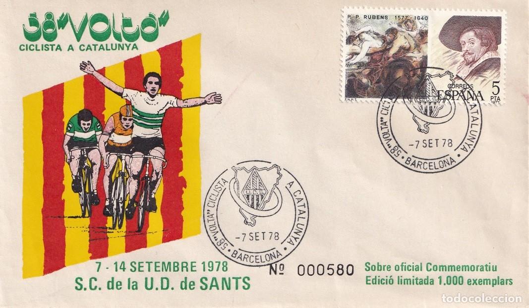 Selos: Sobre oficial Barcelona 1978 578/1000 - 58 Volta Ciclista a Catalunya - S.C. de la U.D de Sants