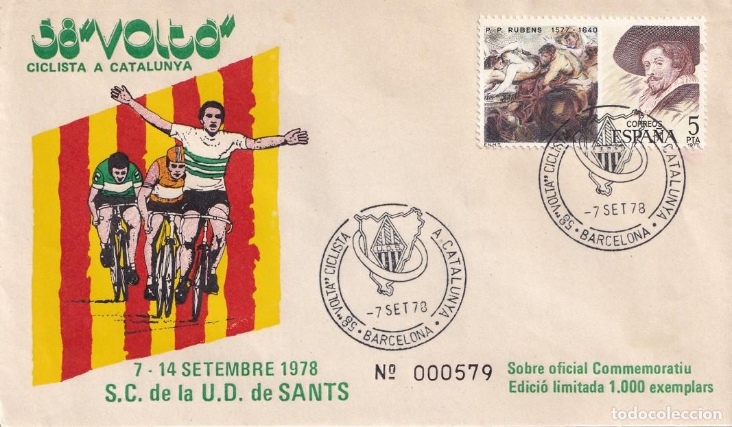 Selos: Sobre oficial Barcelona 1978 578/1000 - 58 Volta Ciclista a Catalunya - S.C. de la U.D de Sants