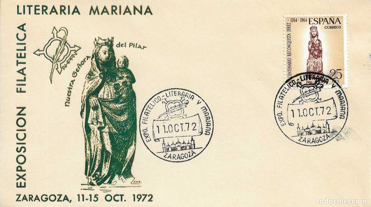 Stamps: EXPOSICION LITERARIA MARIANA ZARAGOZA 11 OCTUBRE 1972. MATASELLOS SOBRE SIN CIRCULAR NTRA SRA PILAR
