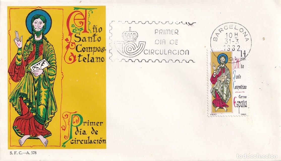 Stamps: SPD Barcelona 1982 - A&ntilde;o Santo Compostelano - Ilustraci&oacute;n del C&oacute;dice Calixtino - Primer d&iacute;a