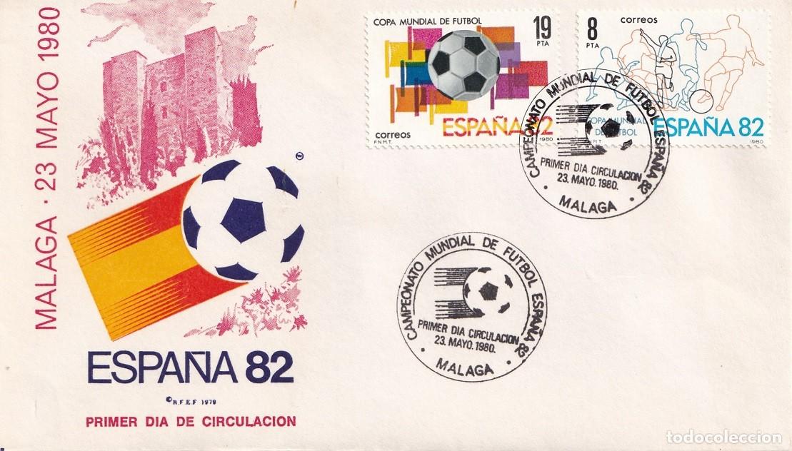 Sellos: SPD M&aacute;laga 1980 - Campeonato Mundial de F&uacute;tbol Espa&ntilde;a 82 - Primer d&iacute;a circulaci&oacute;n - Matasellos