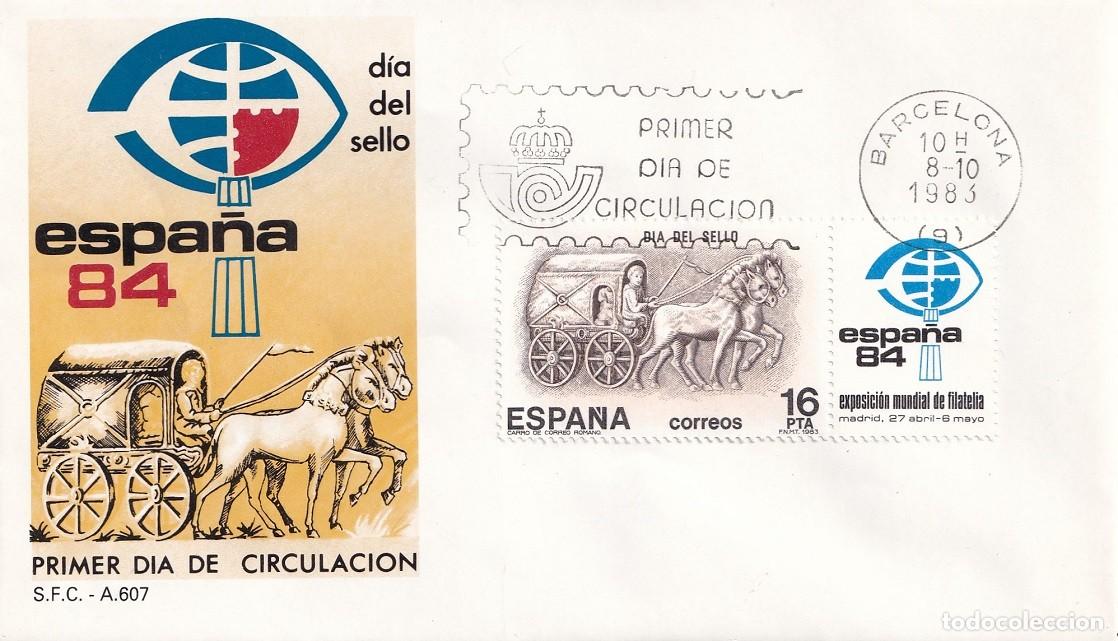 Sellos: SPD Barcelona 1983 - Espa&ntilde;a 84 - D&iacute;a del sello - Primer d&iacute;a de circulaci&oacute;n FDC - Exp. mundial filat.
