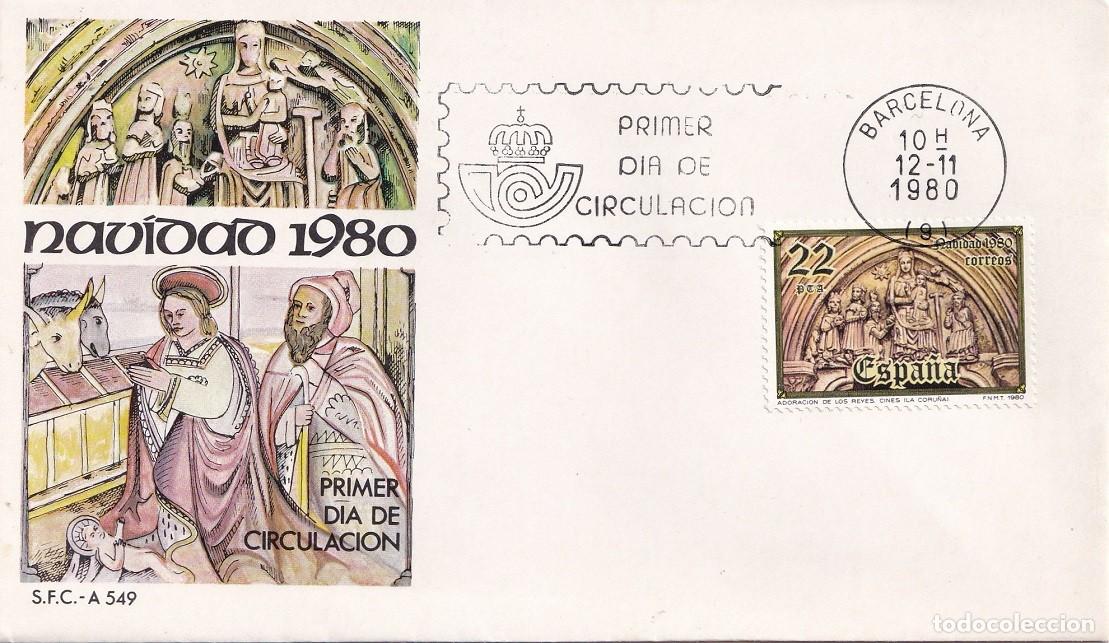Sellos: SPD Barcelona 1980 - Navidad - Iglesia de Cinis en Oza de los R&iacute;os (La Coru&ntilde;a) - Primer d&iacute;a - FDC