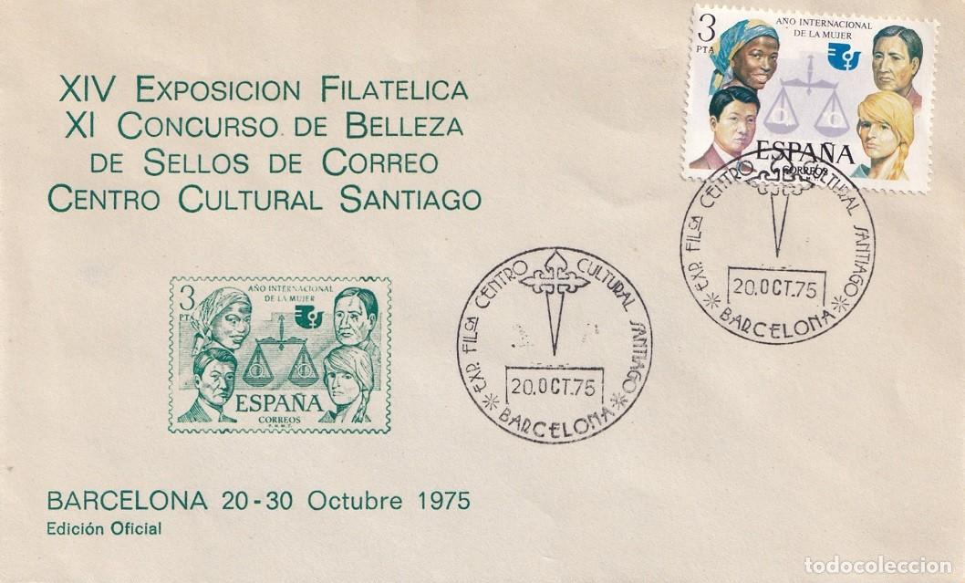 Sellos: 1975 Sobre numerado - XIV Exposici&oacute;n filat&eacute;lica XI Concurso belleza sellos Centro Cultural Santiago