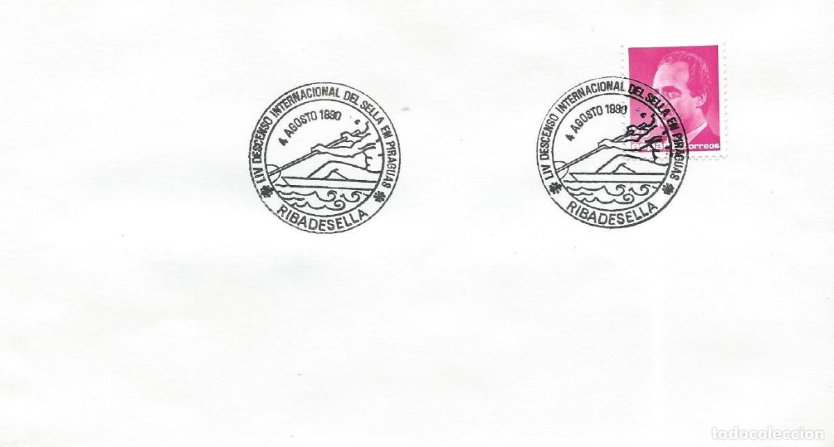 Sellos: 1990. RIBADESELLA. MATASELLOS/POSTMARK. LIV DESCENSO INTERNAC. DEL SELLA. PIRAG&Uuml;ISMO. DEPORTES/SPORT